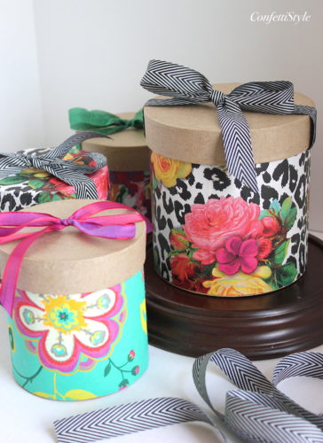 Gift Wrap Inspiration: Floral Paper Wrapped Boxes | ConfettiStyle